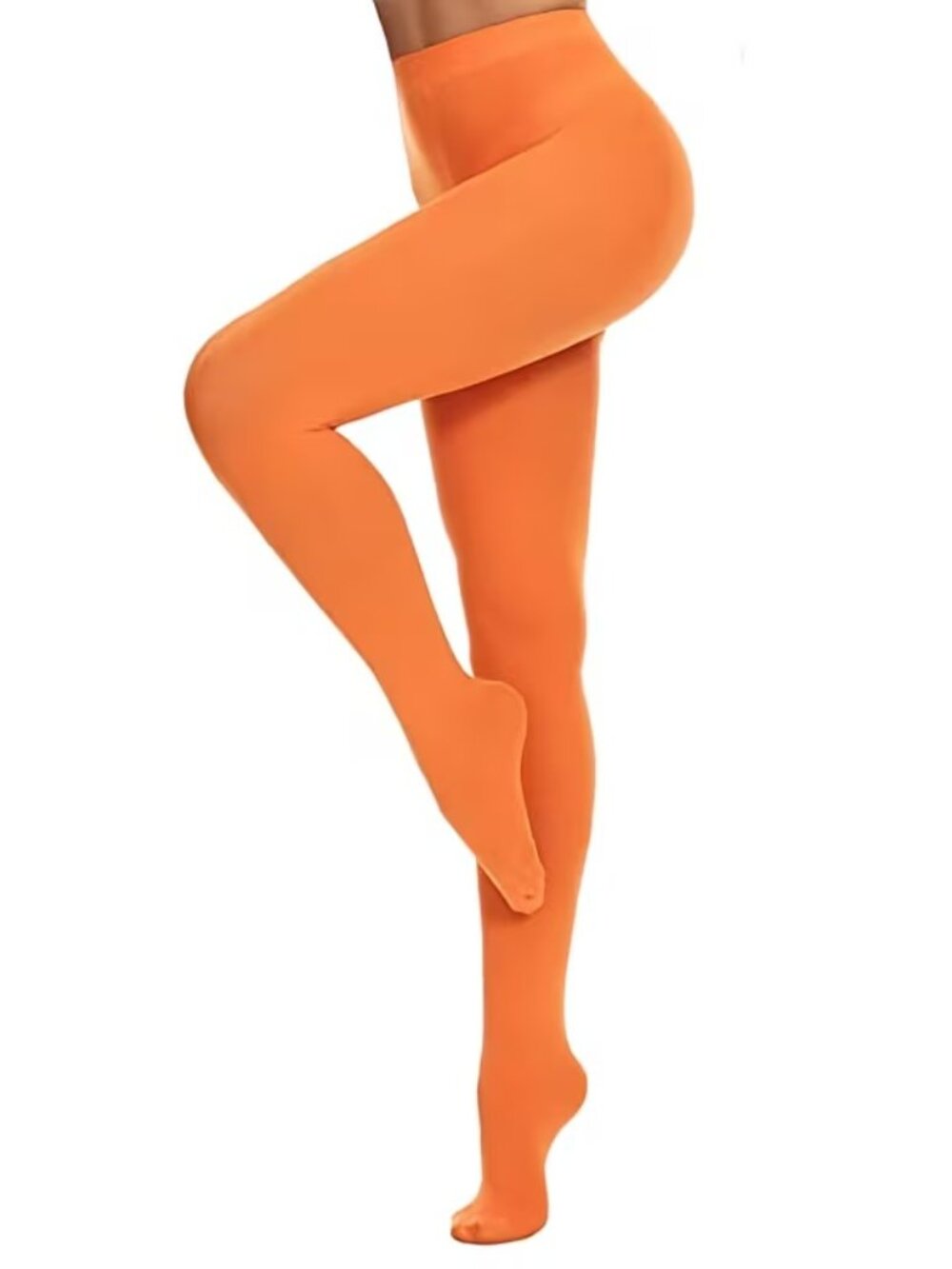 Women's Candy Color Opaque Velvet Slimming Orange Tights Pantyhose Stockings
